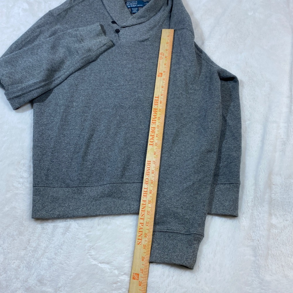Polo Ralph Lauren Shawl Collar Pullover Sweater Purple Preppy Nautical Gray L - Picture 6 of 8